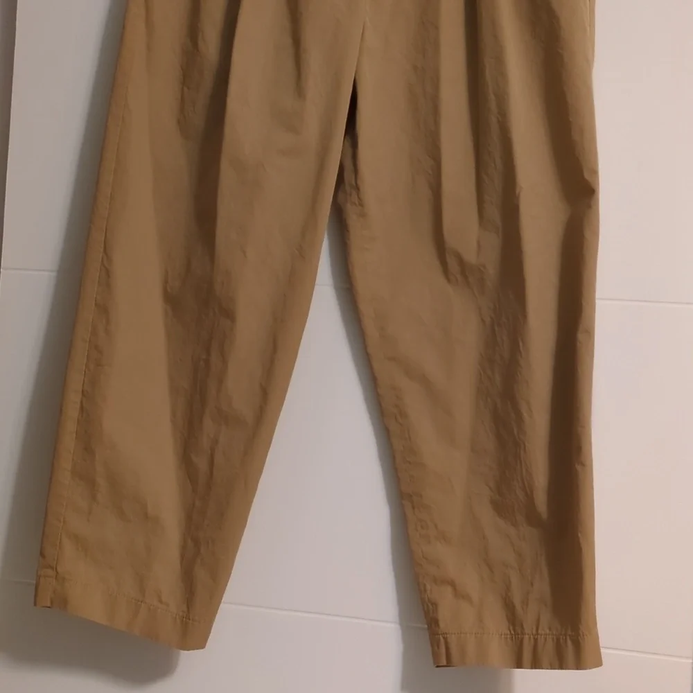 Anthropologie X Exquise Barell Leg Chino Tan High-Waisted Chic Trousers Sz M - Picture 8 of 12